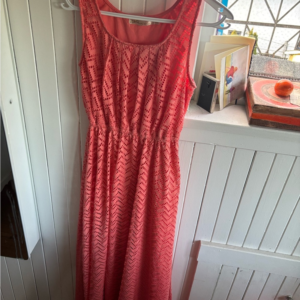 Coral Sleeveless Maxi Dress